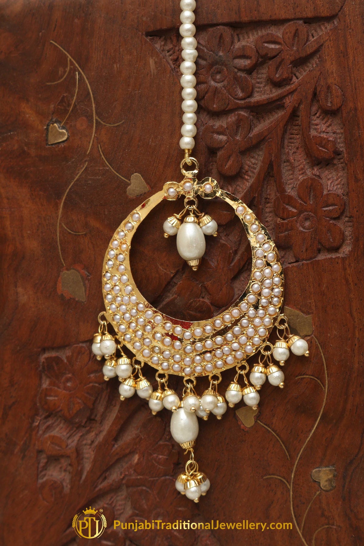 Golden Jadau Tikka By Punjabi Traditional Jewellery