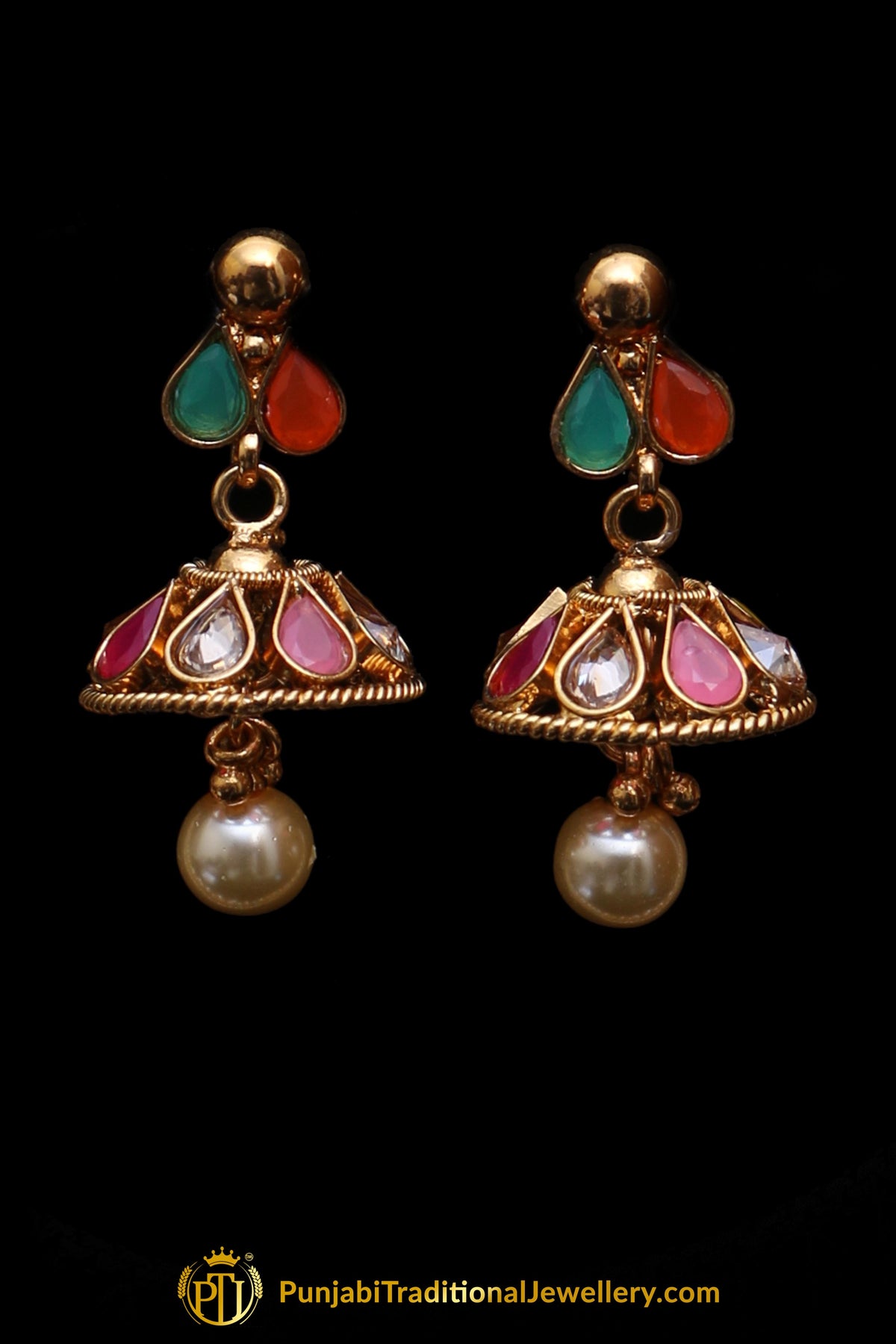 Pearl Polki Necklace Set By Punjabi Traditional Jewellery