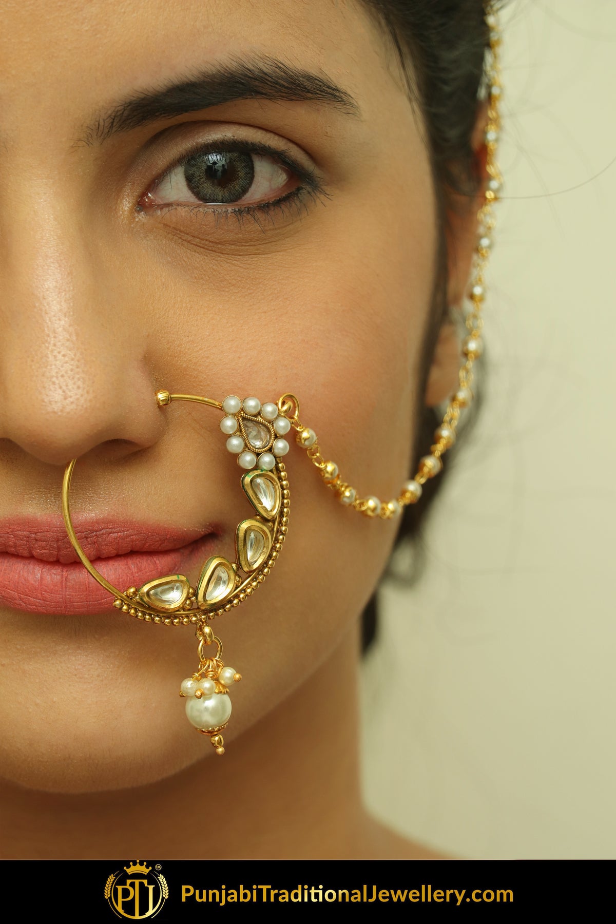 Gold Finished Kundan Nath| Punjabi Traditional Jewellery Exclusive