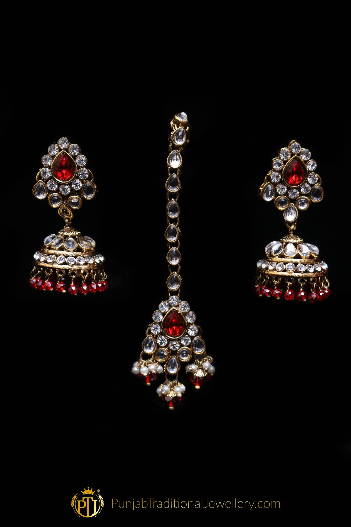 White Pearl Kundan Choker Necklace Set By Punjabi Traditional Jewellery
