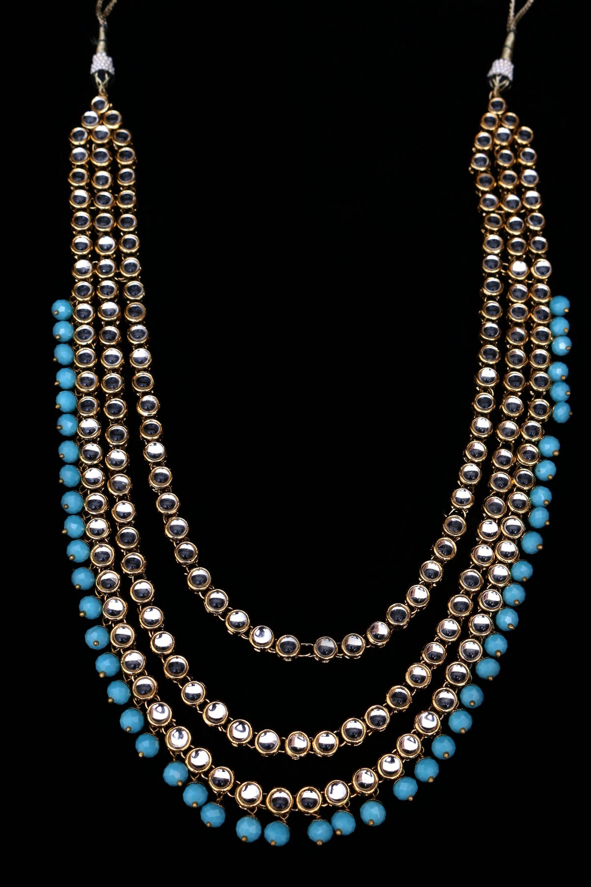 Firozi Pearl Kundan Necklace Set By Punjabi Traditional Jewellery