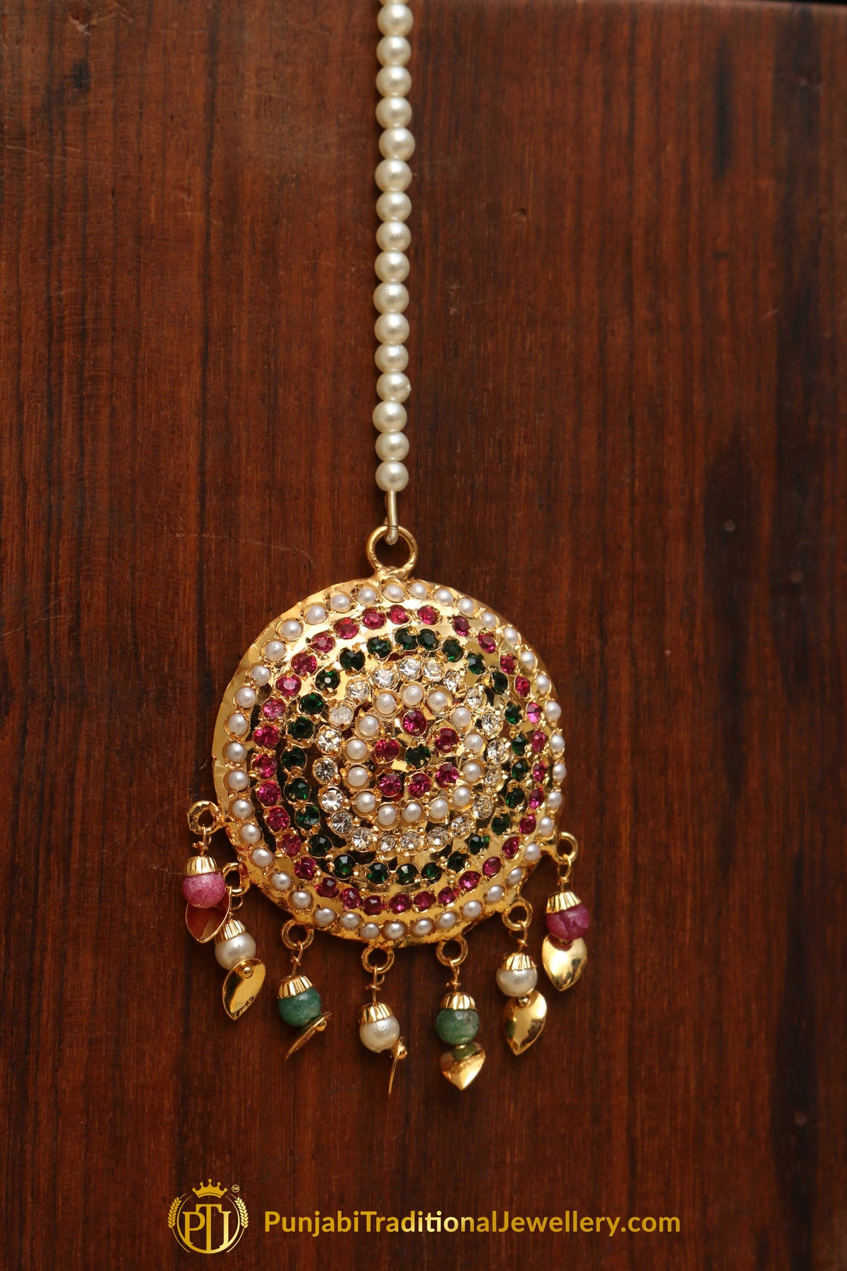 Multi Jadau Pippal Patti Tikka By Punjabi Traditional Jewellery