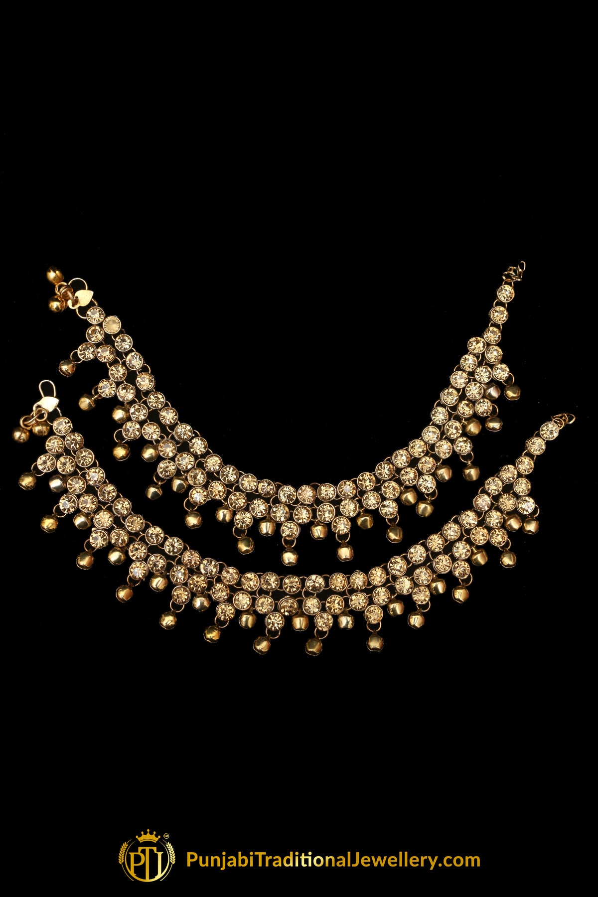 Golden Jerkan Payal By Punjabi Traditional Jewellery