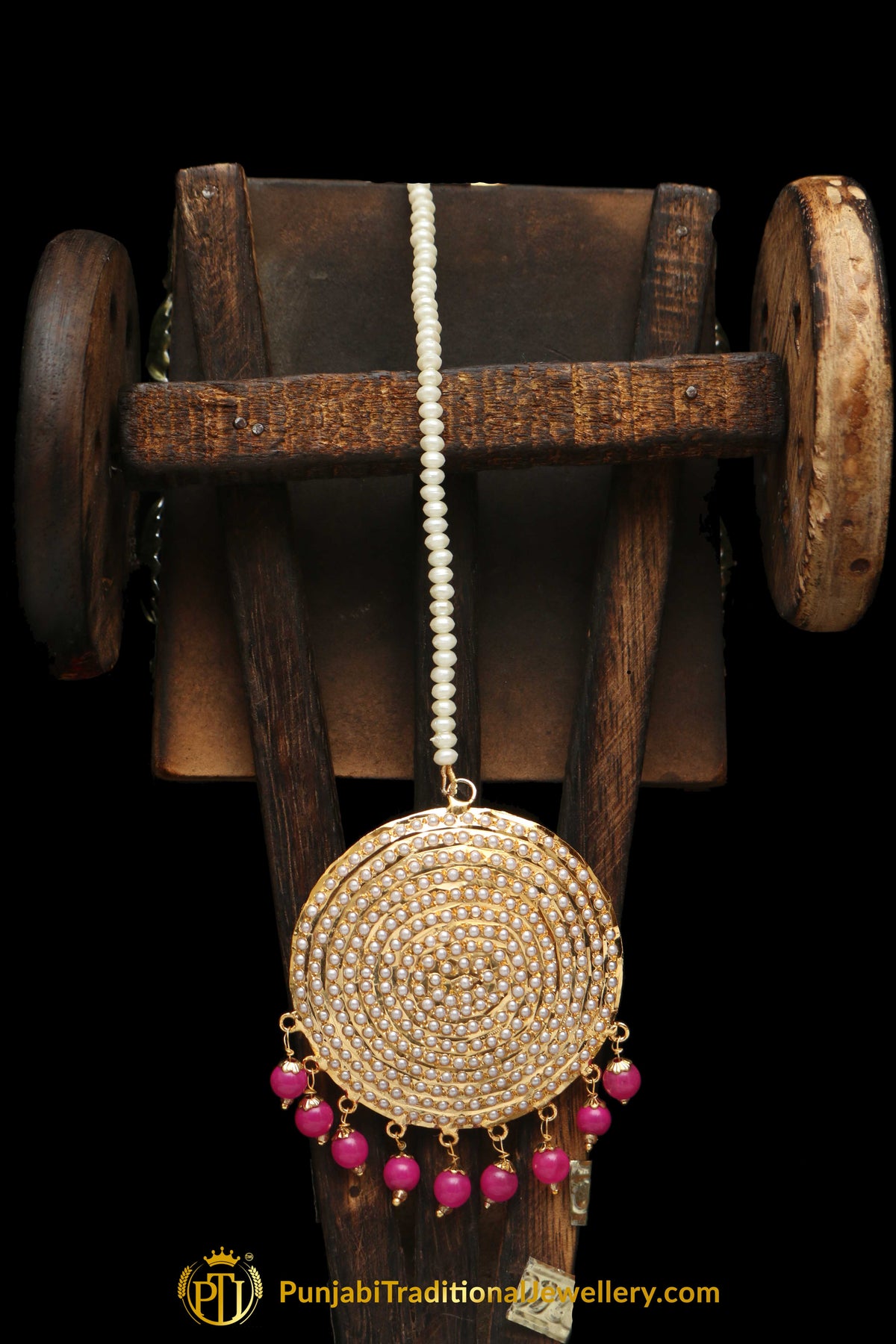 Pink Jadau Tikka By Punjabi Traditional Jewellery