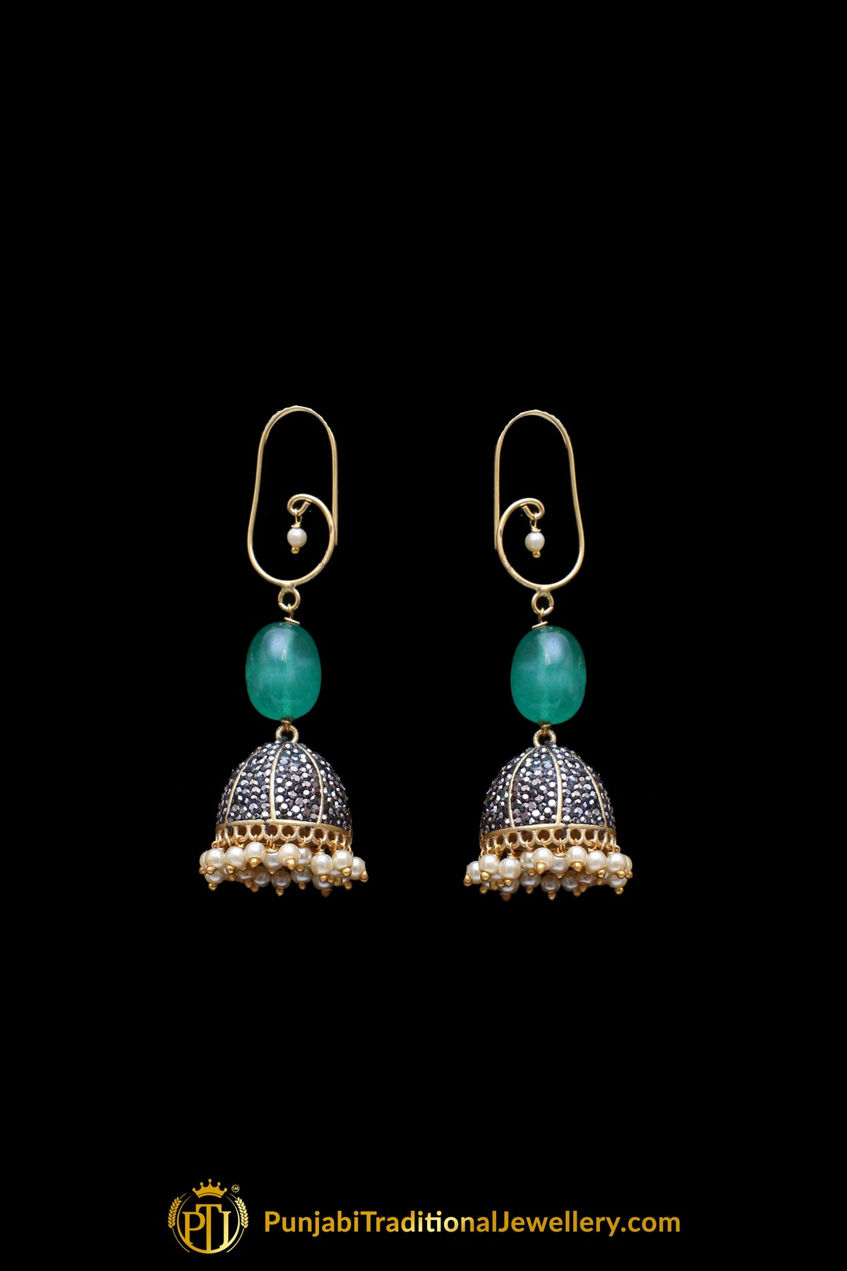 Red Green Mala Necklace Set By Punjabi Traditional Jewellery