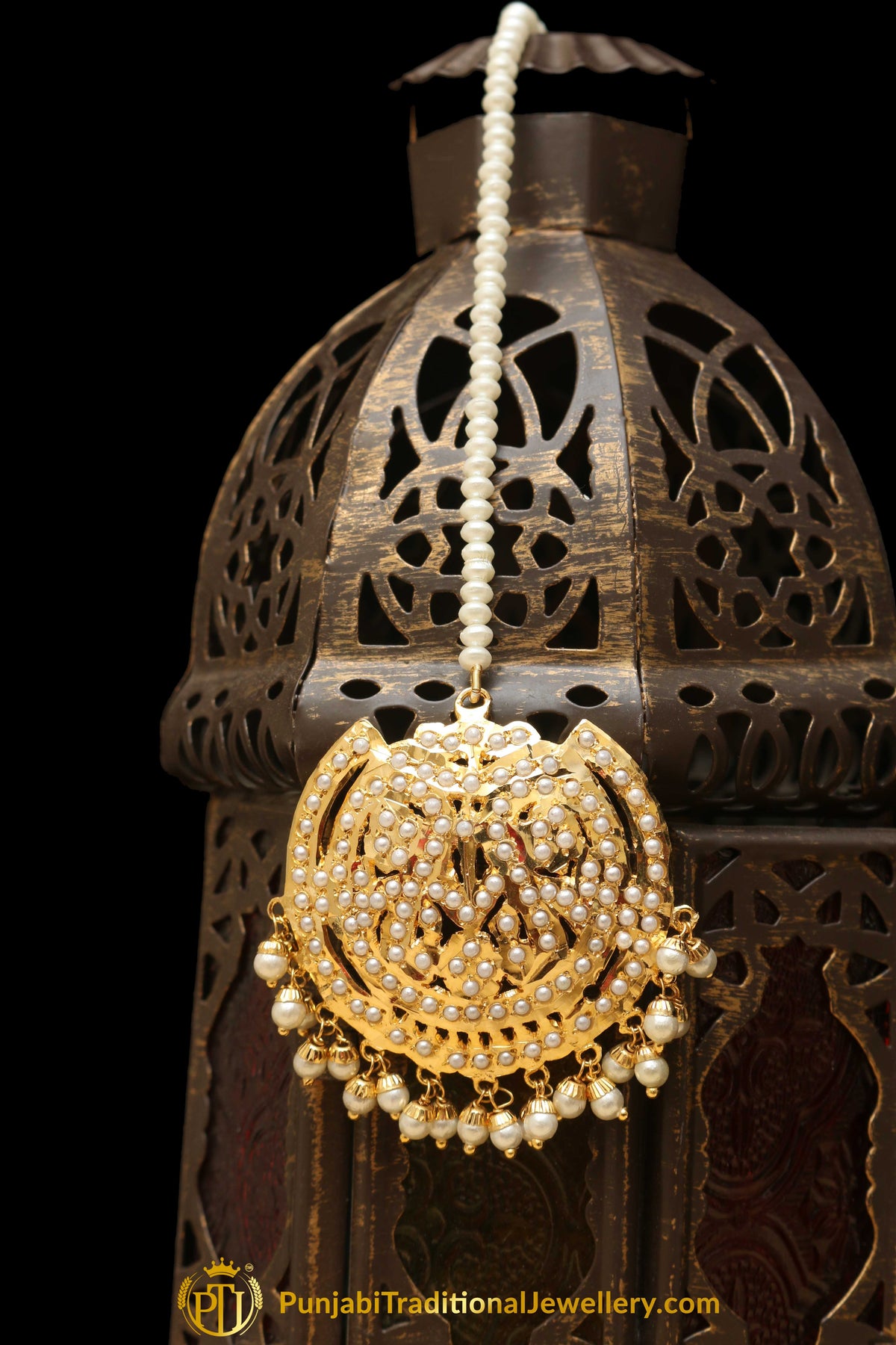 Golden Jadau Tikka By Punjabi Traditional Jewellery