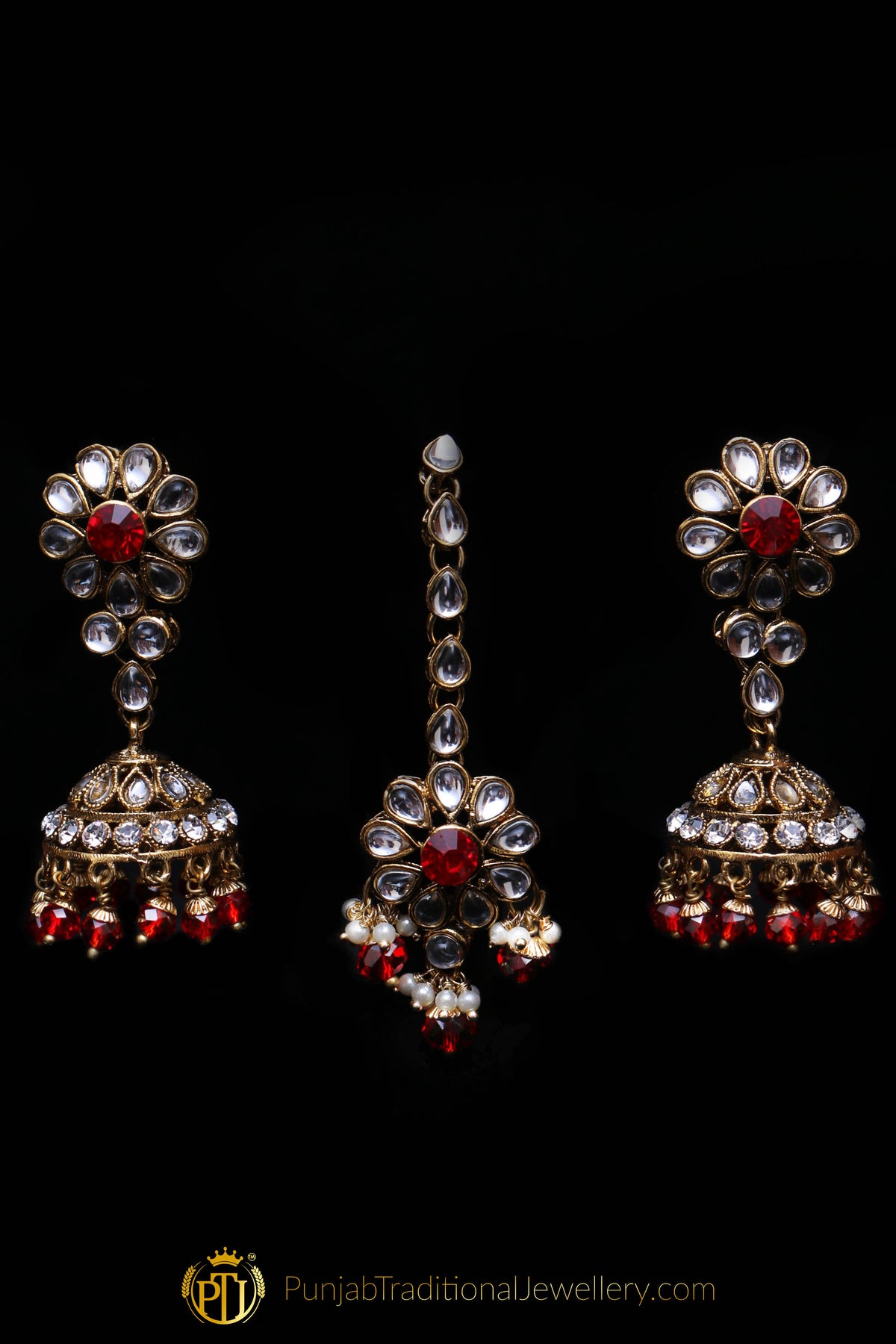 White Pearl Kundan Choker Necklace Set By Punjabi Traditional Jewellery
