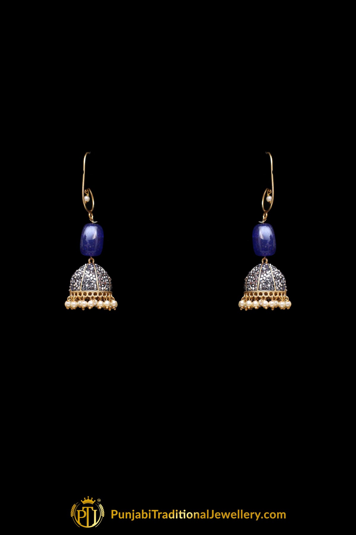 Blue Mala Necklace Set By Punjabi Traditional Jewellery