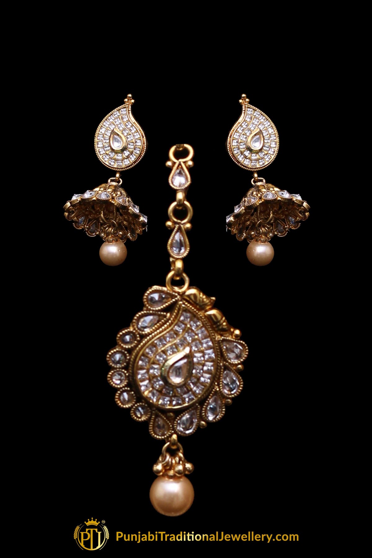 Polki Choker Necklace Set By Punjabi Traditional Jewellery