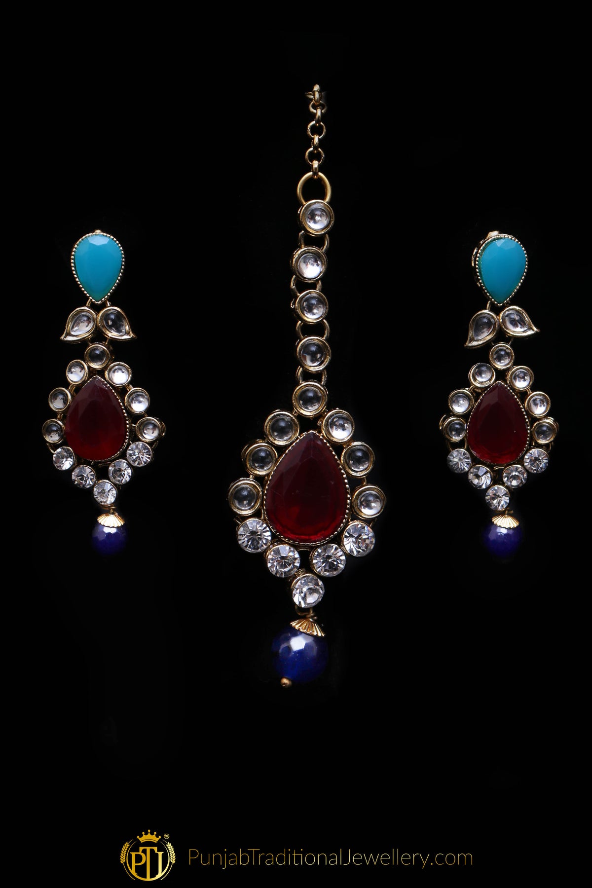 Multi Kundan Necklace Set By Punjabi Traditional Jewellery