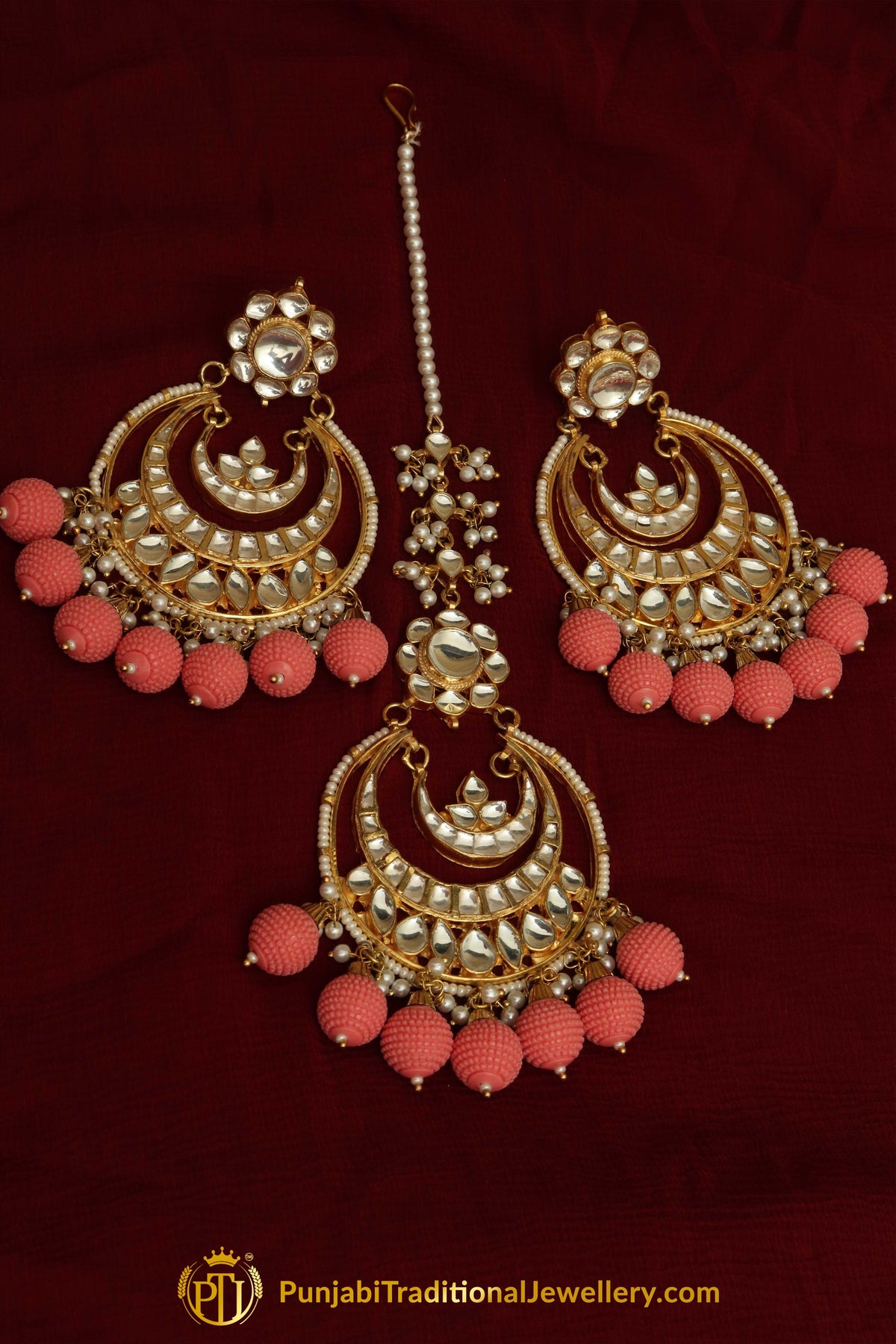 Akifah Gajari Kundan Earring Tikka Set | Punjabi Traditional Jewellery Exclusive