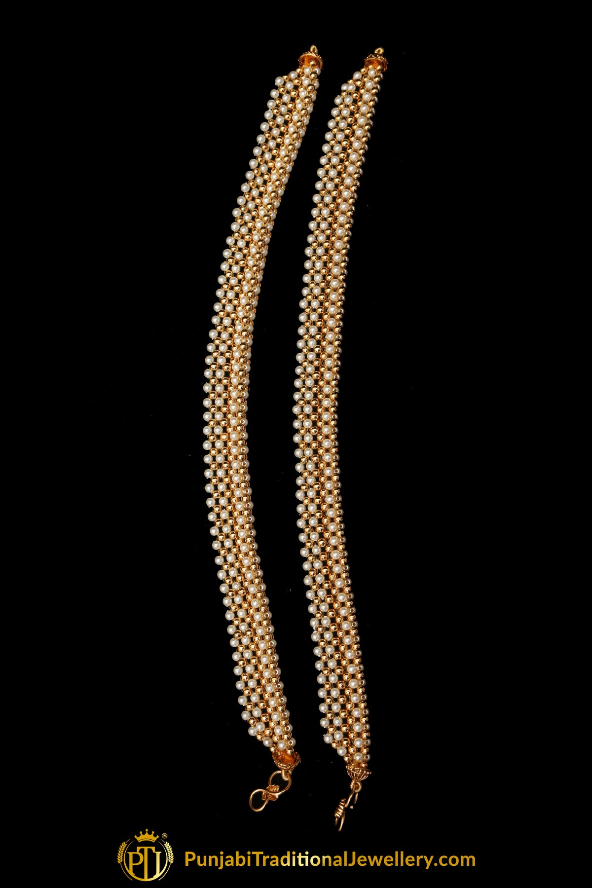 Antique Gold With Pearl Payal By Punjabi Traditional Jewellery
