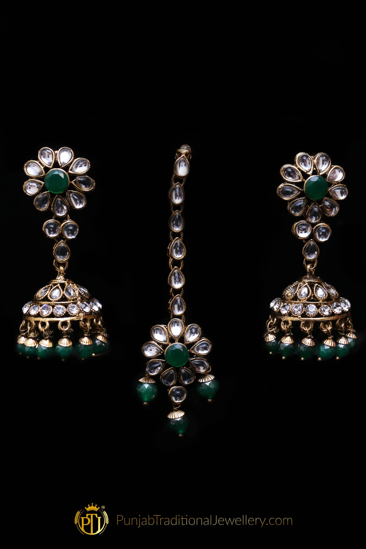 White Pearl Kundan Choker Necklace Set By Punjabi Traditional Jewellery