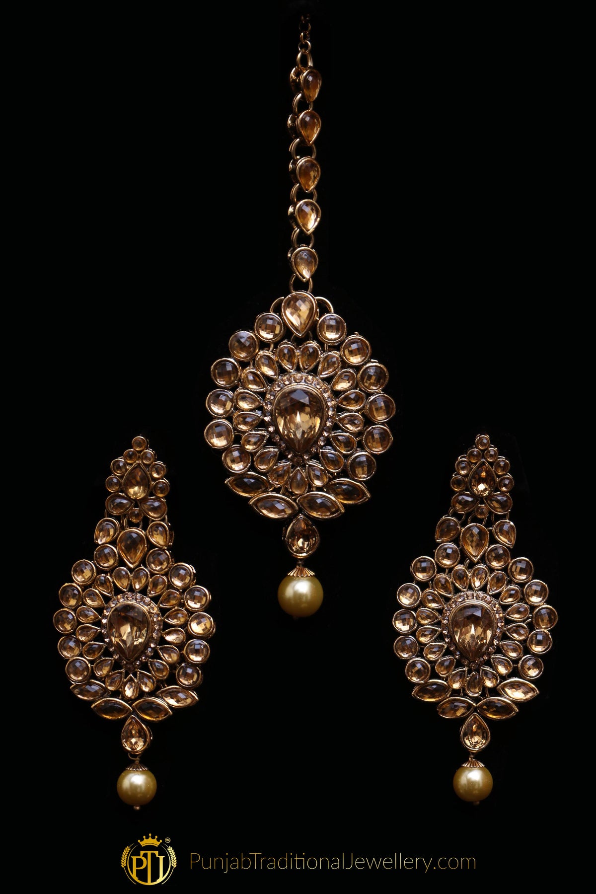 Kundan Pearl Necklace Set By Punjabi Traditional Jewellery