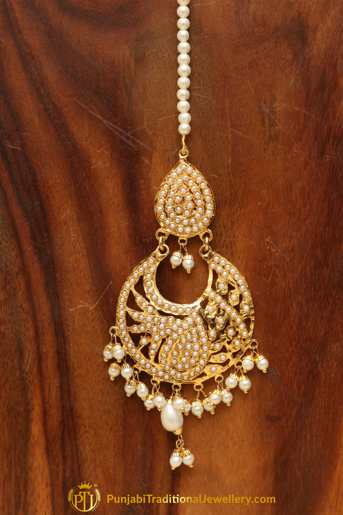 Golden Jadau Tikka By Punjabi Traditional Jewellery