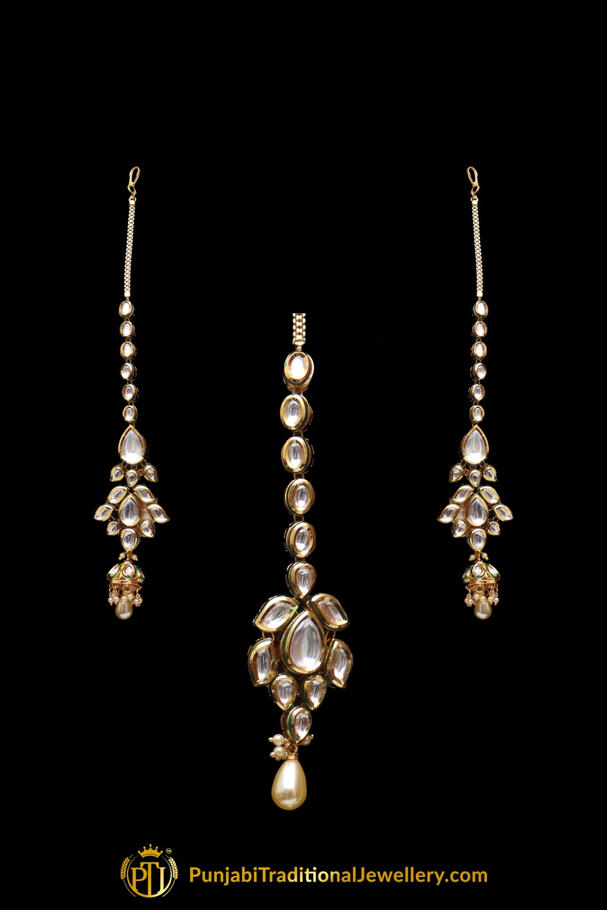 Kundan Necklace Set With Sahare Earrings By Punjabi Traditional Jewellery