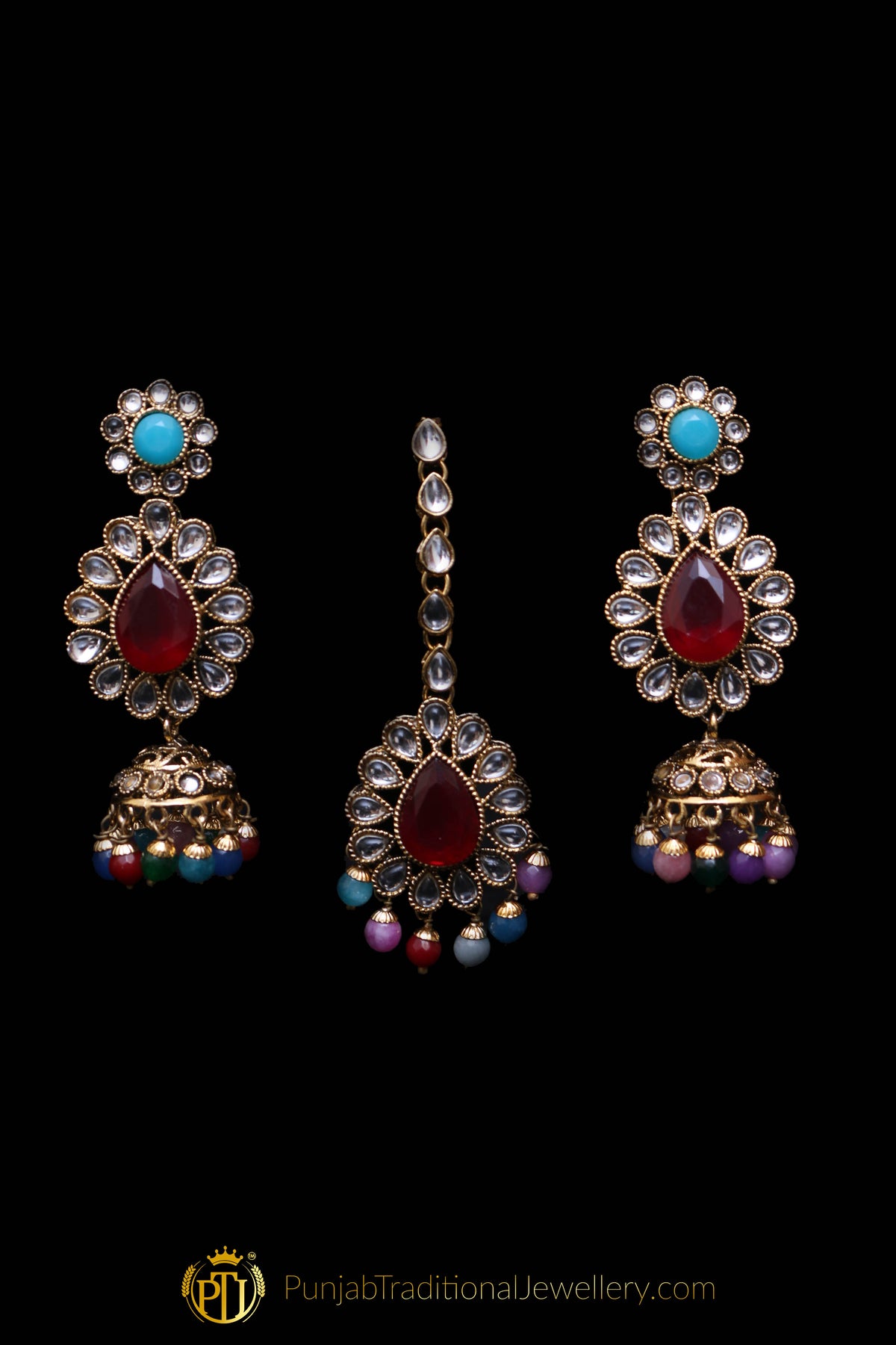 Multi Pearl Kundan Necklace Set By  Punjabi Traditional Jewellery
