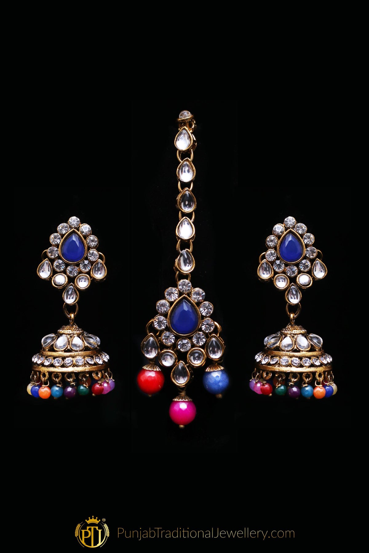 Multi Pearl Kundan Necklace Set By Punjabi Traditional Jewellery