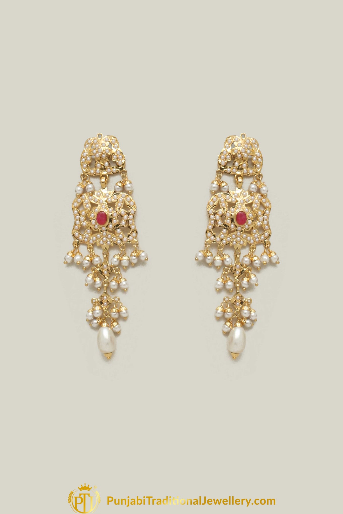 Adariti Rubby Jadau Pearl Choker Set By Punjabi Traditional Jewellery