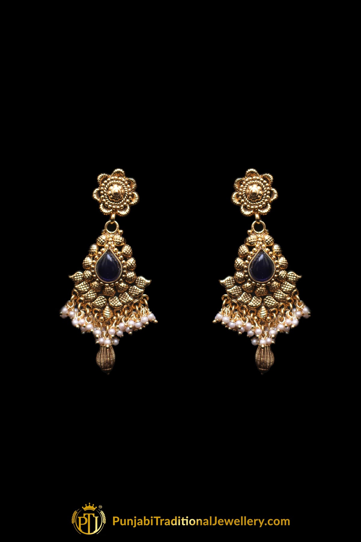 Antique Gold Necklace Set By Punjabi Traditional Jewellery