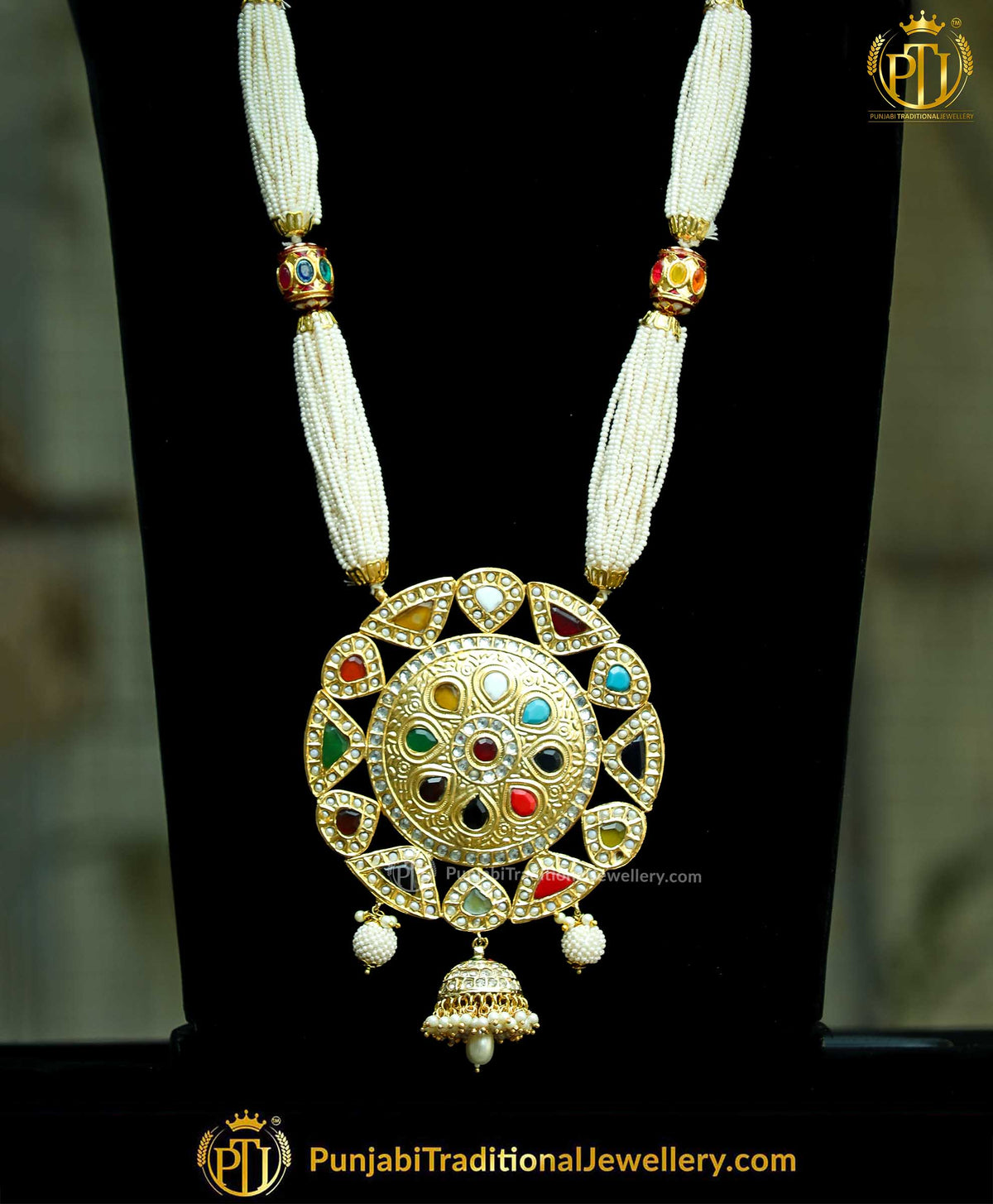 Satrangi Kundan Long Mala Necklace Set | Punjabi Traditional Jewellery Exclusive