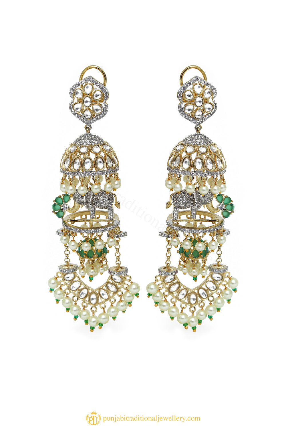 Gold Finished Earrings by PTJ