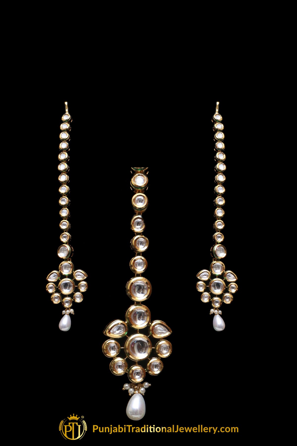 Pearl With Kundan Necklace Set With Sahare Earrings By Punjabi Traditional Jewellery