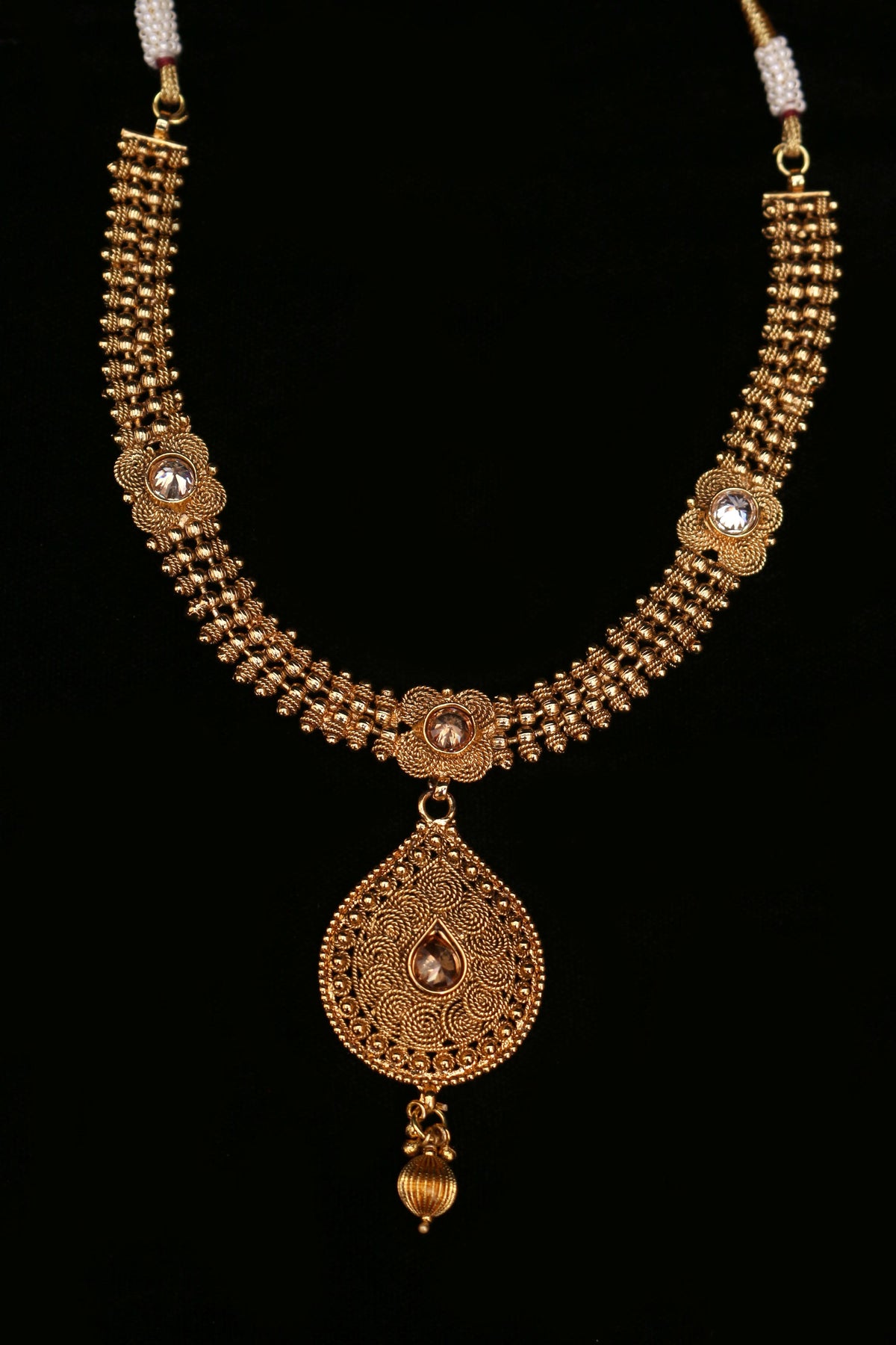 Ikhlaas Antique Gold Necklace Set By Punjabi Traditional Jewellery