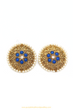 Antique Gold Finished Firoza Polki Studs By PTJ