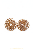 Antique Gold Finished Polki Studs By PTJ