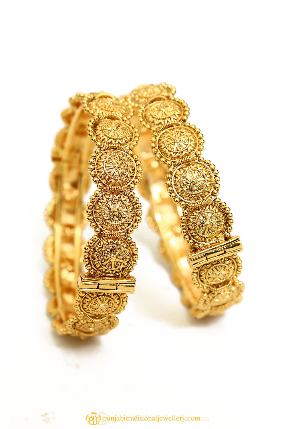Gold Finished Bangles by PTJ