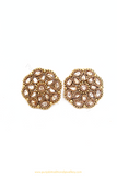 Antique Gold Finished Polki Studs By PTJ