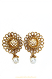 Antique Gold Finished Polki Studs By PTJ