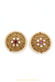 Antique Gold Finished Polki Studs By PTJ