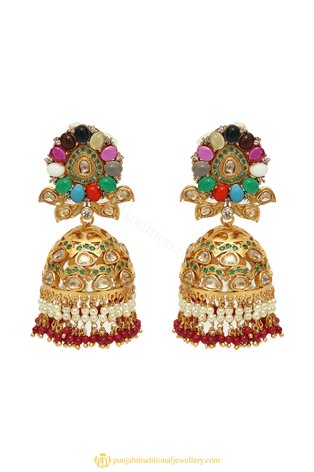 Gold Finished Earrings by PTJ