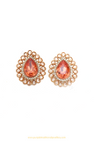 Antique Gold Finished Gajri Polki Studs By PTJ