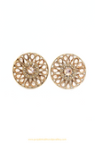 Antique Gold Finished Polki Studs By PTJ