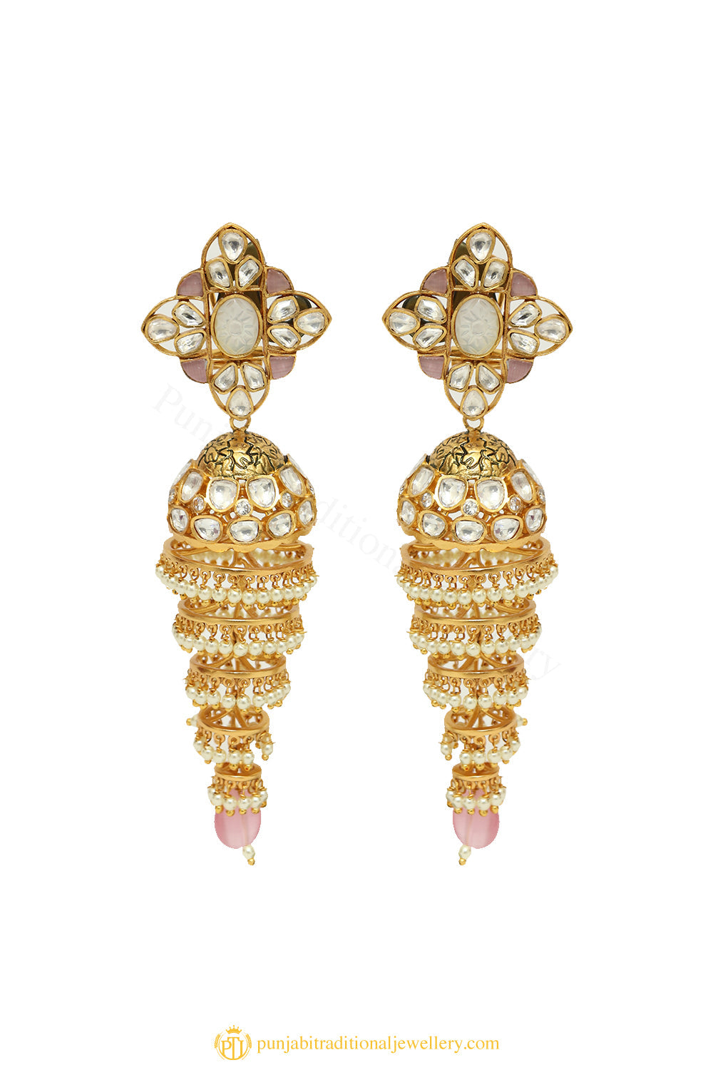 Gold Finished Earrings by PTJ