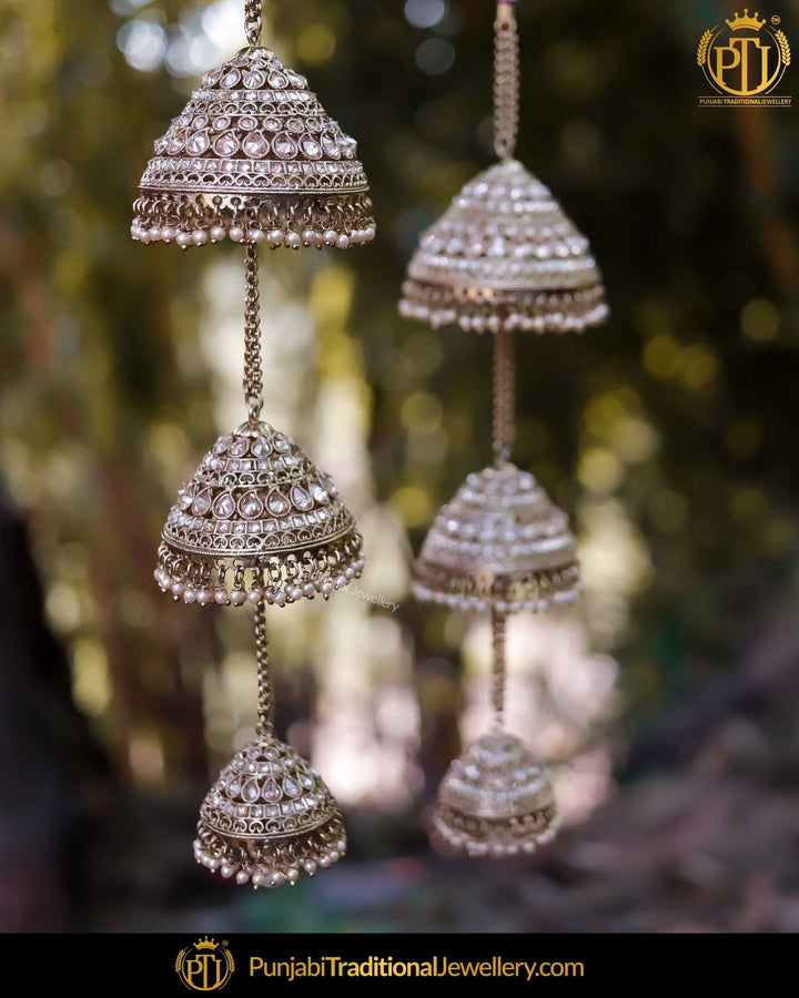 Antiuqe Gold Finished Champagne Stone Bridal Kalire | Punjabi Traditional Jewellery Exclusive