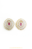 Gold Finished Rubby AD Studs By PTJ