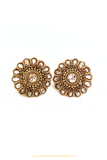 Antique Gold Finished Polki Studs By PTJ