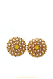 Antique Gold Finished Polki Studs By PTJ