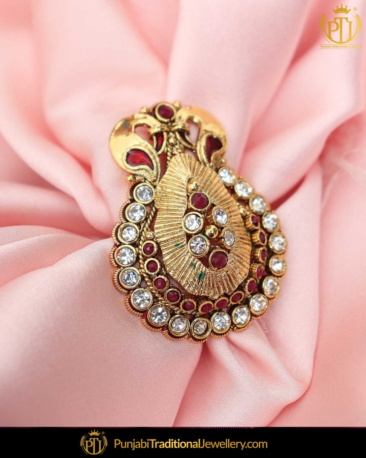 Gold Finished Rubby Ring | Punjabi Traditional Jewellery Exclusive