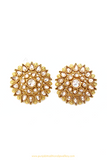 Antique Gold Finished Polki Studs By PTJ