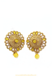 Antique Gold Finished Polki Studs By PTJ