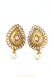 Antique Gold Finished Polki Studs By PTJ