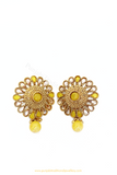 Antique Gold Finished Polki Studs By PTJ