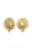 Antique Gold Finished Polki Studs By PTJ