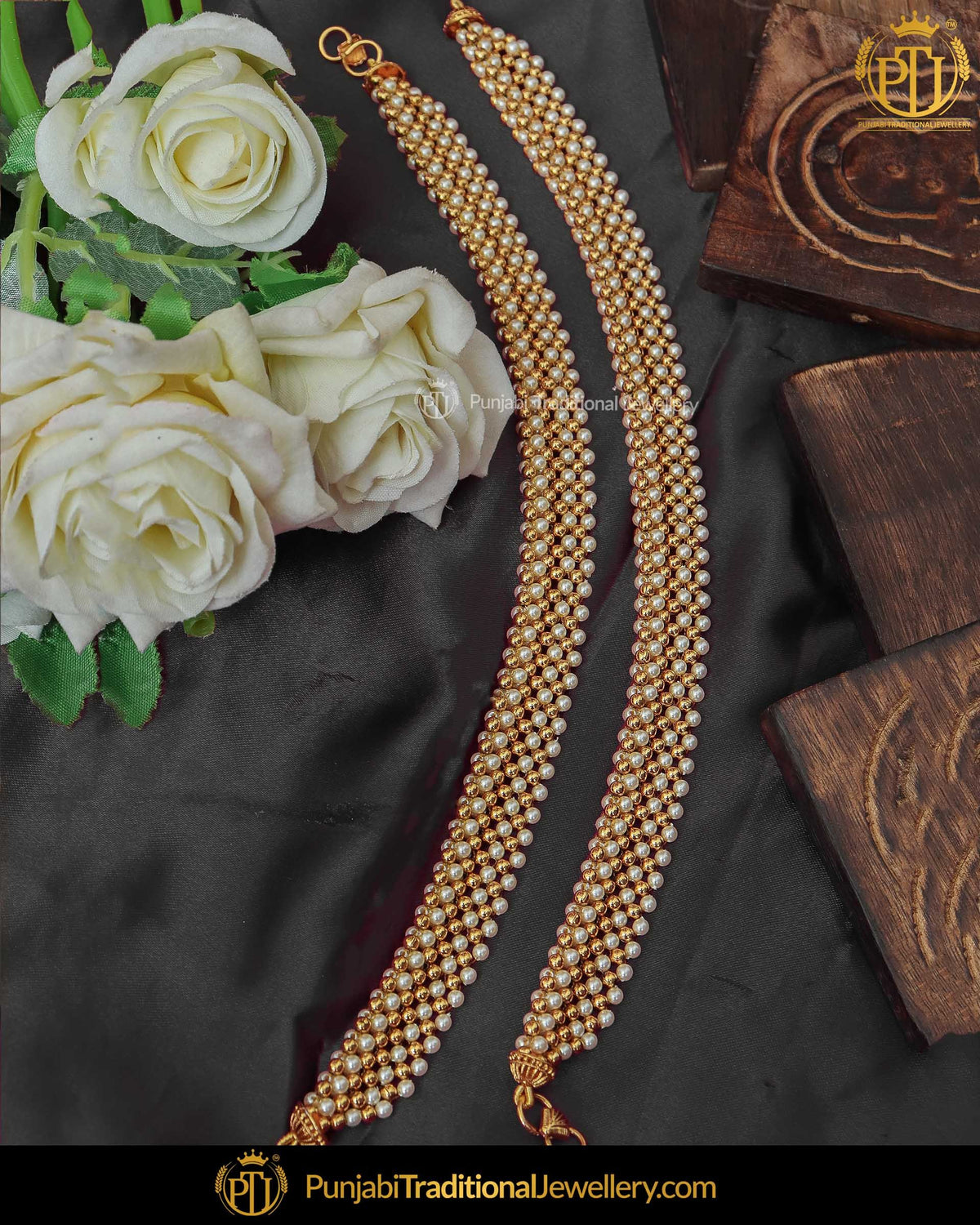 Gold Finished Pearl Payal | Punjabi Traditional Jewellery Exclusive