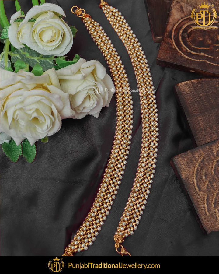 Gold Finished Pearl Payal | Punjabi Traditional Jewellery Exclusive